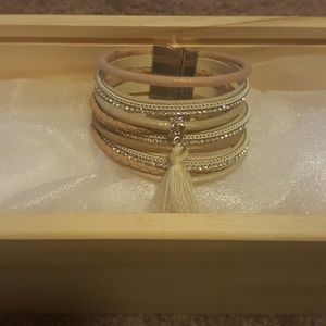 Pink and creme bracelet